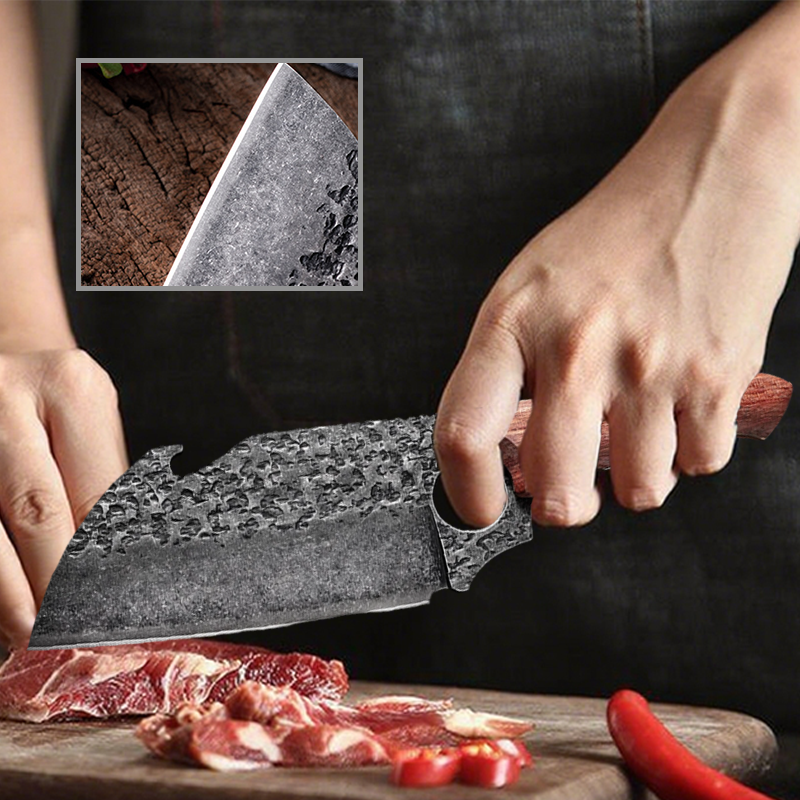 Multi-Purpose Portable Ring-Handle Thick & Sharp Kitchen Knife