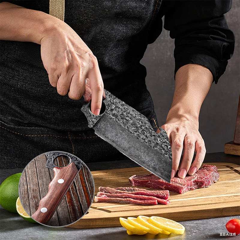 Multi-Purpose Portable Ring-Handle Thick & Sharp Kitchen Knife