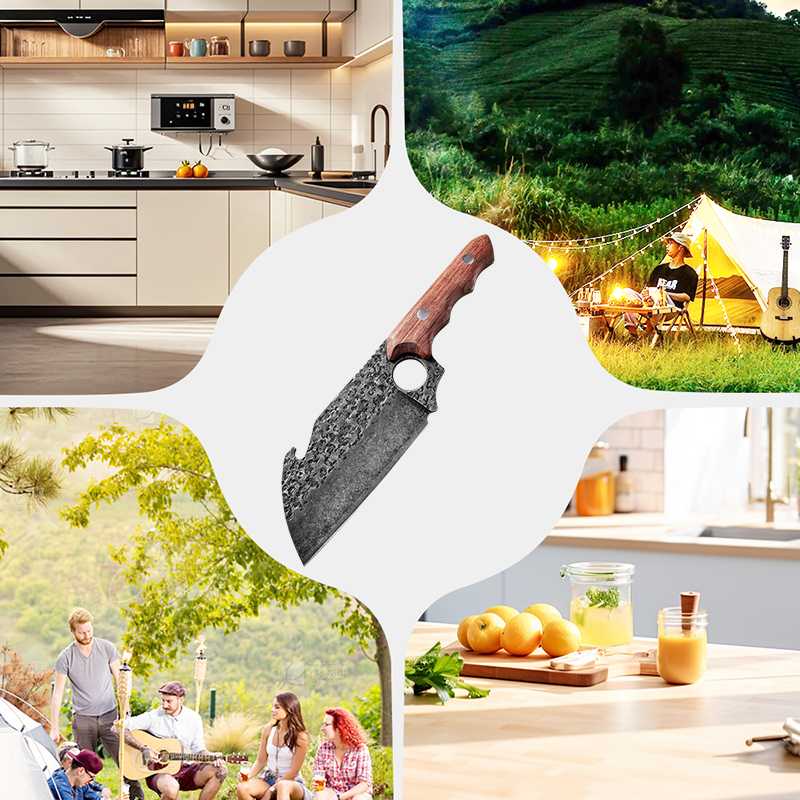 Multi-Purpose Portable Ring-Handle Thick & Sharp Kitchen Knife