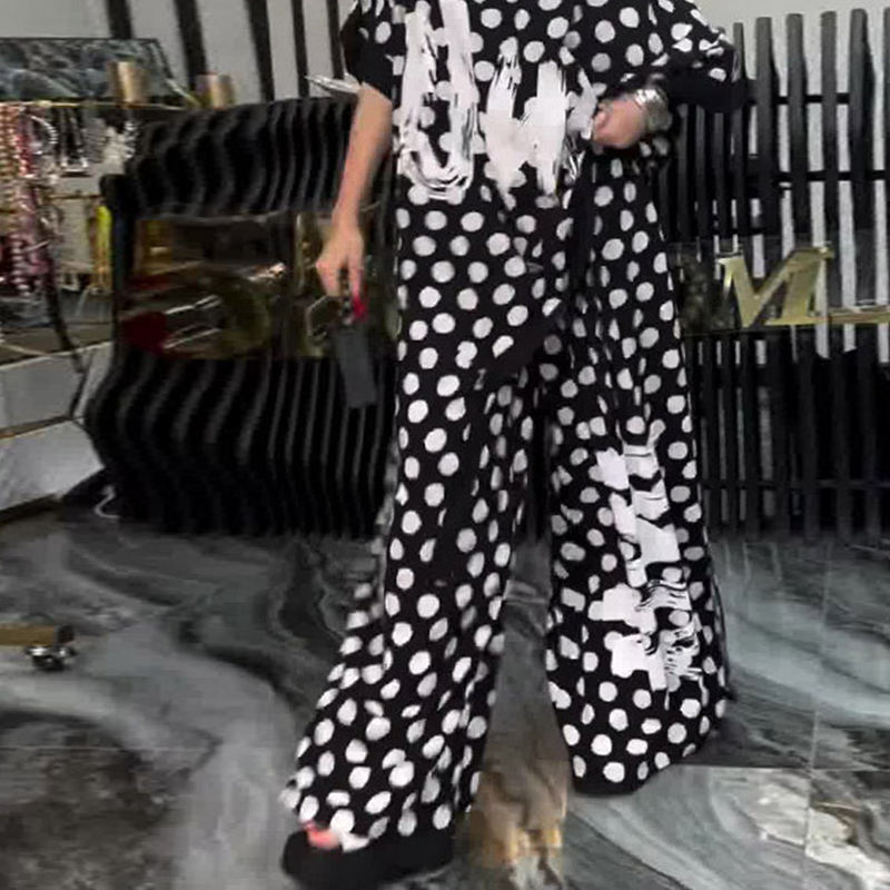 ⏳Time-limited Special⏰Women’s Fashion Oversize Top & Wide-Leg Pants 2 PCS Set