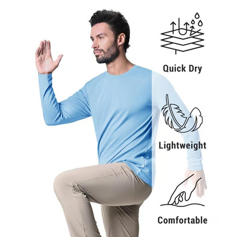 Quick-Dry Casual Round-Neck Sun Protection Long Sleeve Shirt