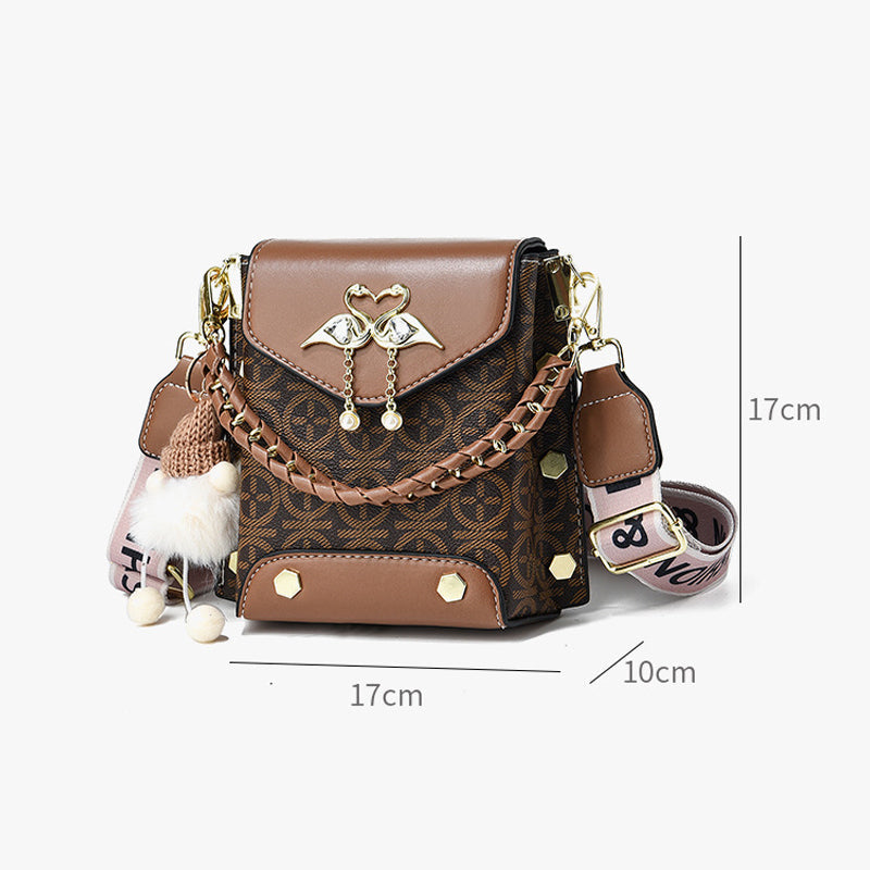Women's Mini Double-Strap PU Shoulder Bag