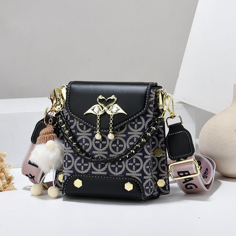 Women's Mini Double-Strap PU Shoulder Bag