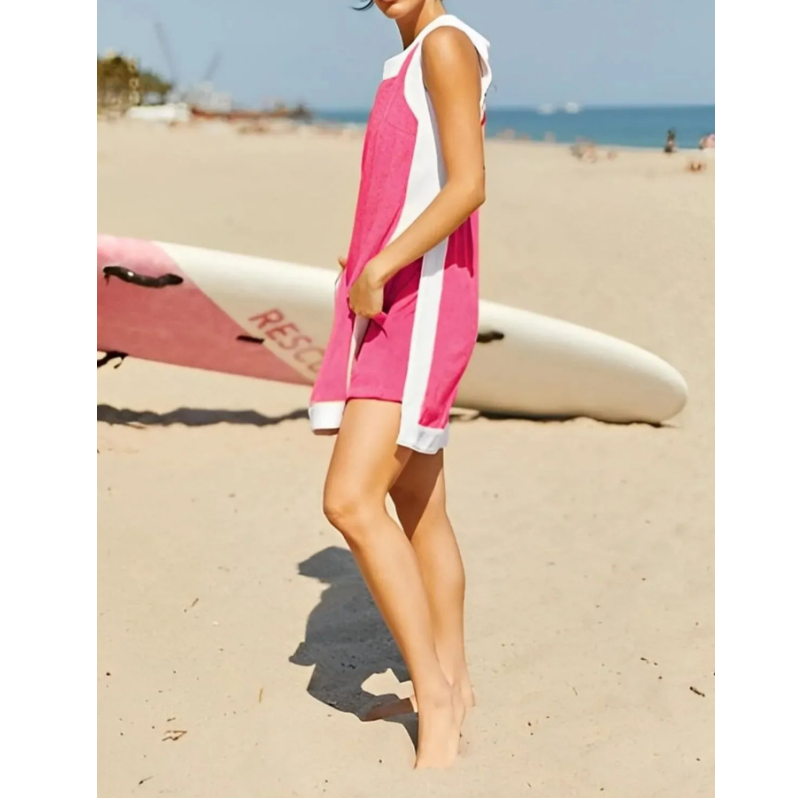 ⏰⏰Hot Sale 50% OFF🔥Women's Casual Color Block Sleeveless Tops Matching Shorts with Pockets
