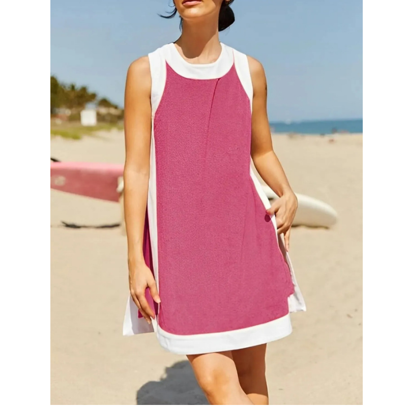 ⏰⏰Hot Sale 50% OFF🔥Women's Casual Color Block Sleeveless Tops Matching Shorts with Pockets