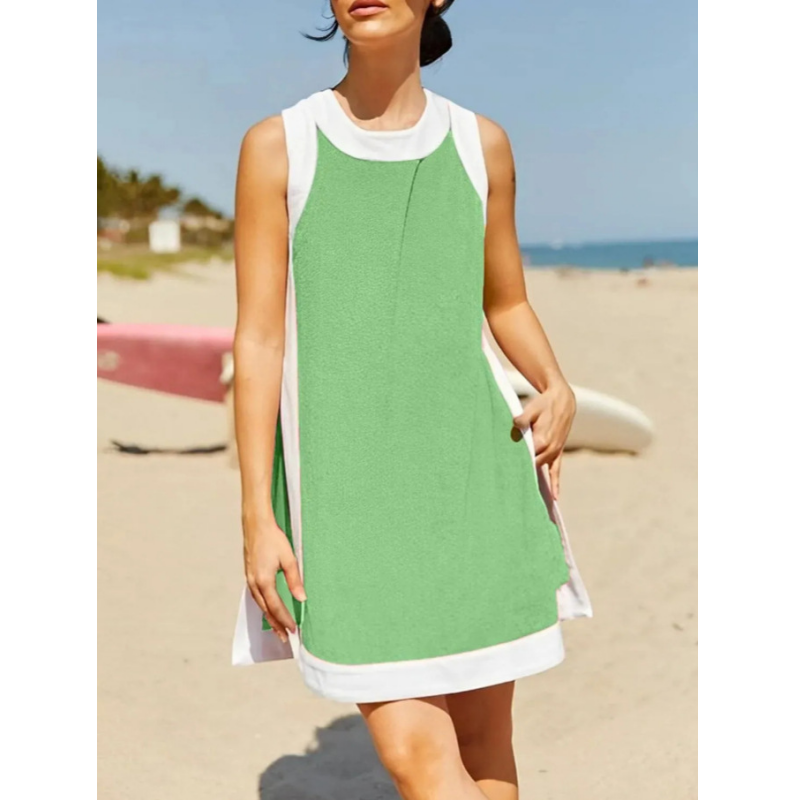 ⏰⏰Hot Sale 50% OFF🔥Women's Casual Color Block Sleeveless Tops Matching Shorts with Pockets