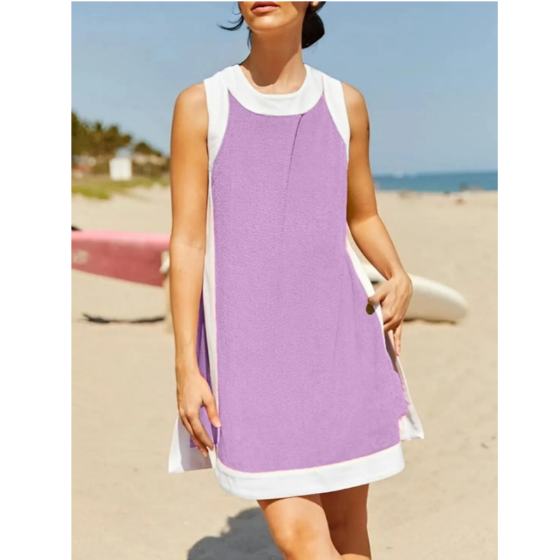 ⏰⏰Hot Sale 50% OFF🔥Women's Casual Color Block Sleeveless Tops Matching Shorts with Pockets