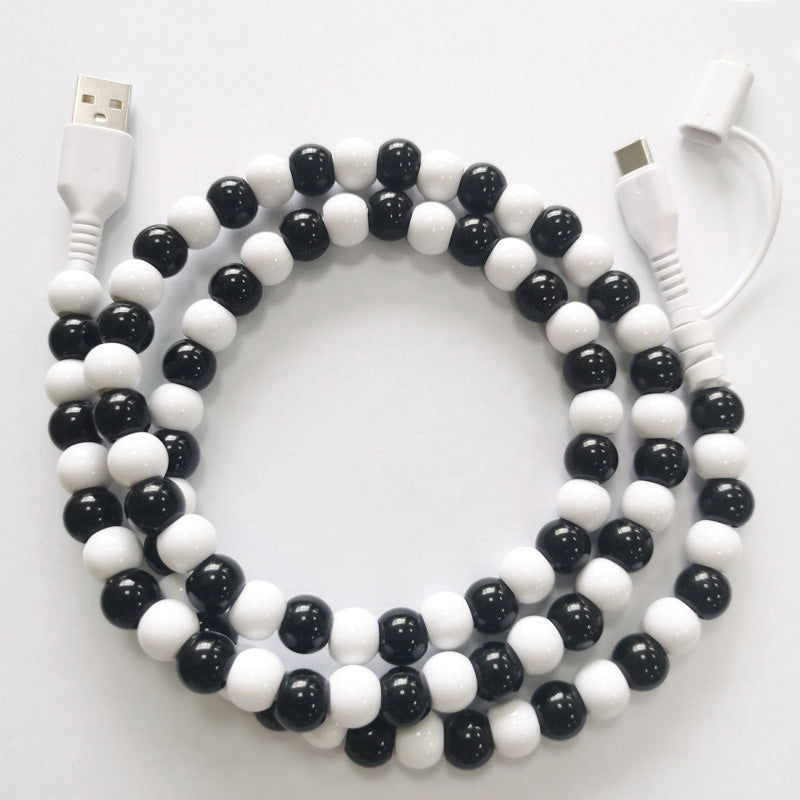 🔥HOT SALE🔥2-In-1 USB To Type-C & Lightning Beaded Charger Cord