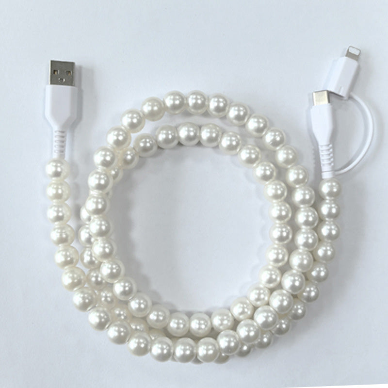 🔥HOT SALE🔥2-In-1 USB To Type-C & Lightning Beaded Charger Cord