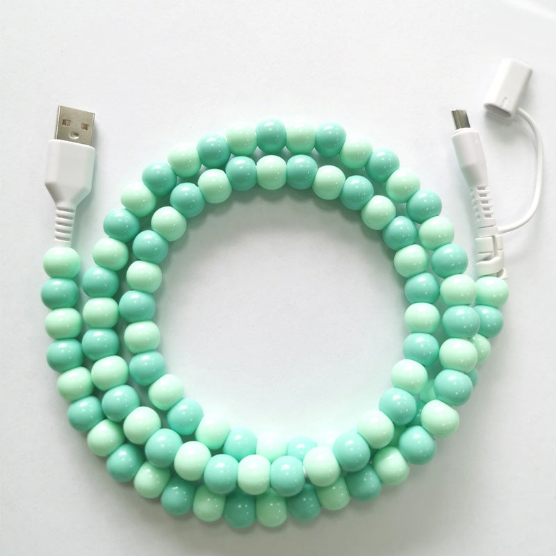 🔥HOT SALE🔥2-In-1 USB To Type-C & Lightning Beaded Charger Cord