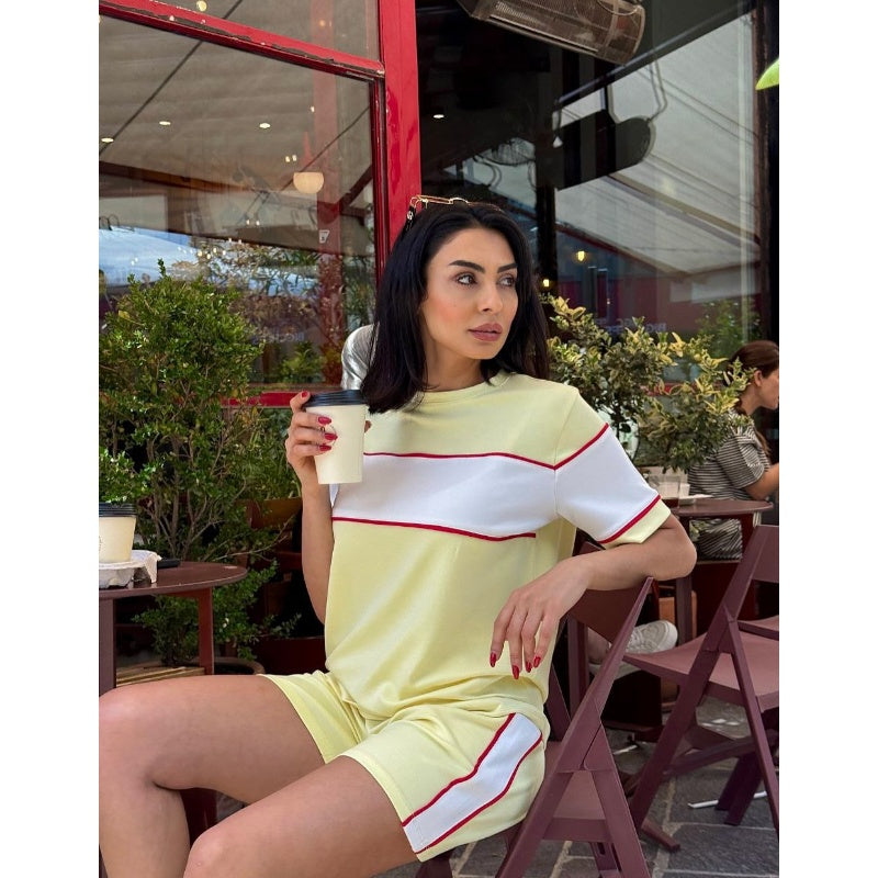 Women's Crew Neck Short Sleeve and Shorts Set