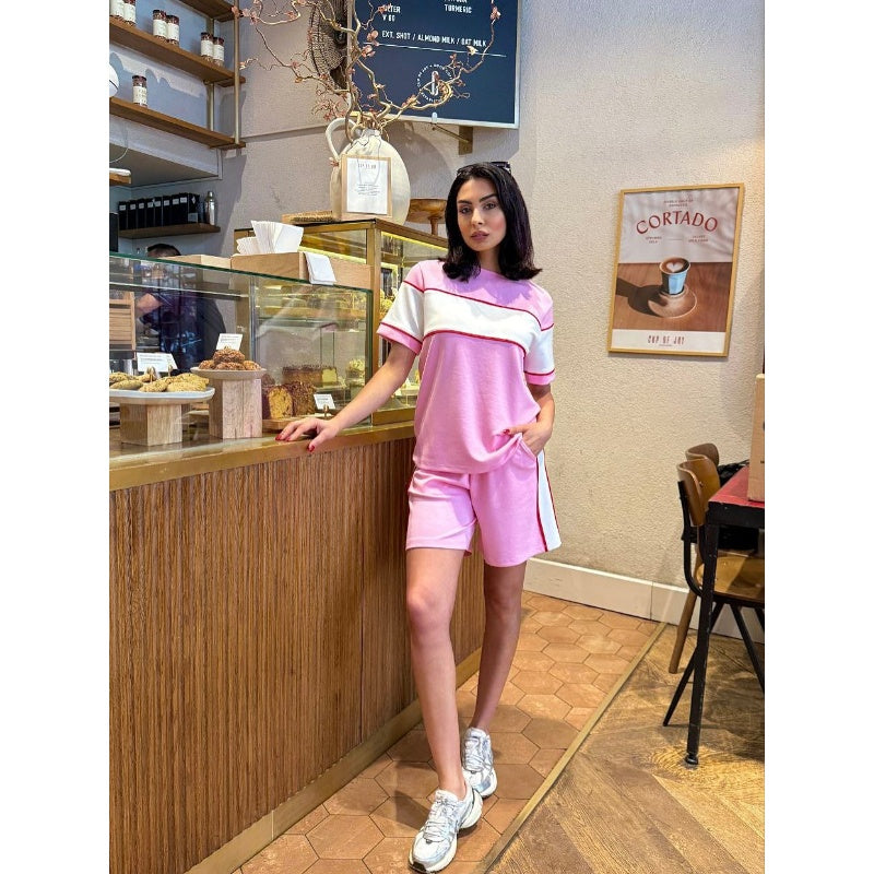 Women's Crew Neck Short Sleeve and Shorts Set