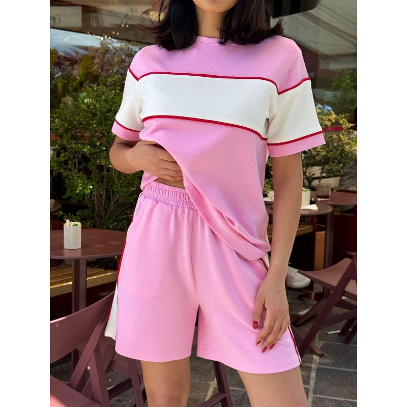 Women's Crew Neck Short Sleeve and Shorts Set