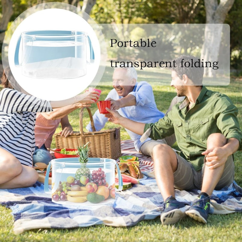 Outdoor Transparent Foldable Wash Tub with Handle