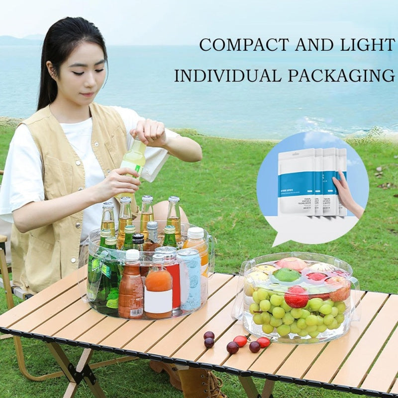 Outdoor Transparent Foldable Wash Tub with Handle