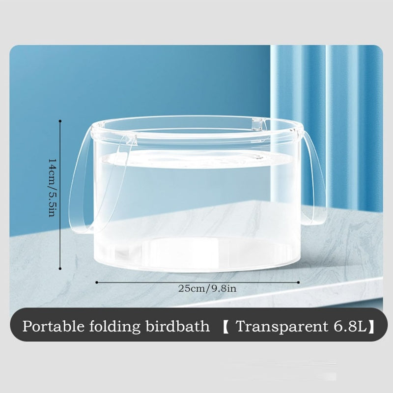 Outdoor Transparent Foldable Wash Tub with Handle