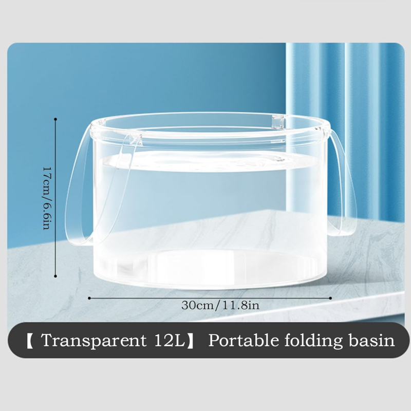 Outdoor Transparent Foldable Wash Tub with Handle