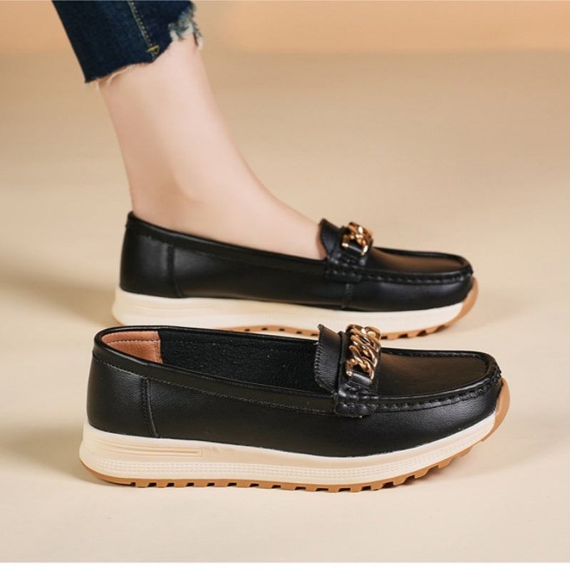 Women’s Elegant Solid Color Thick Sole Loafers