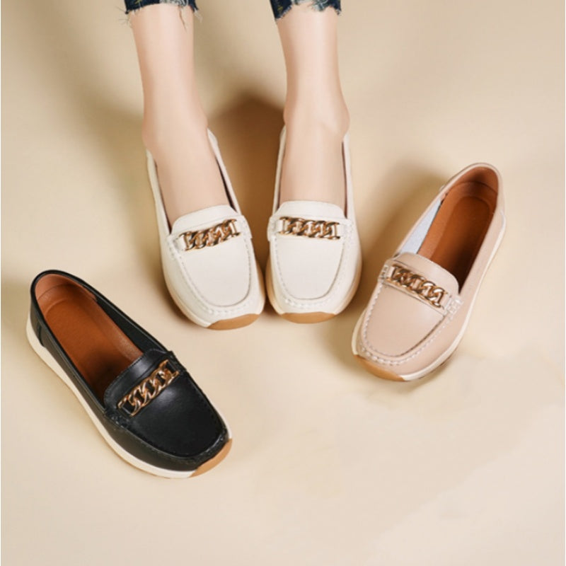 Women’s Elegant Solid Color Thick Sole Loafers