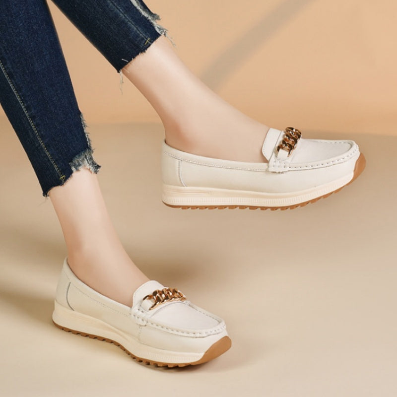 Women’s Elegant Solid Color Thick Sole Loafers