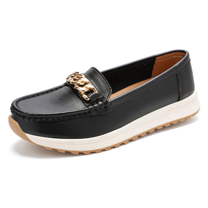 Women’s Elegant Solid Color Thick Sole Loafers