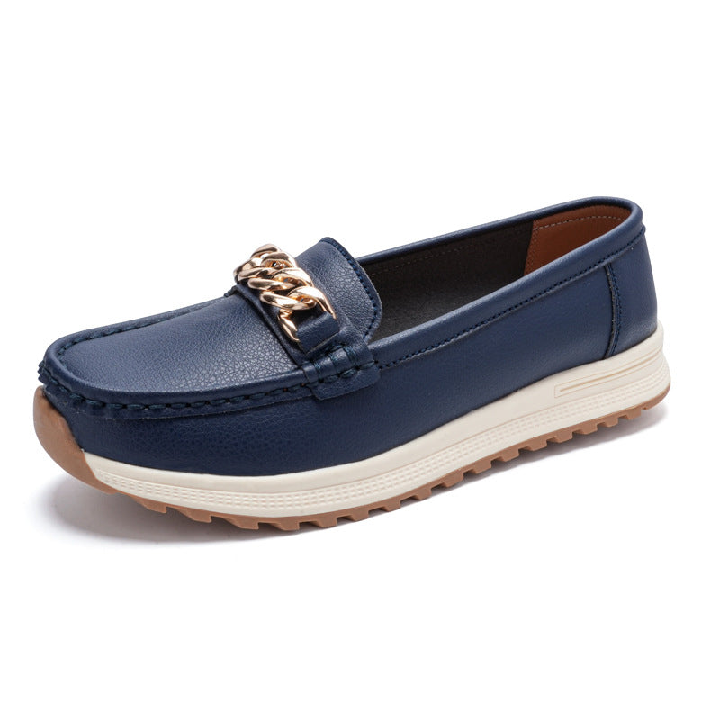 Women’s Elegant Solid Color Thick Sole Loafers