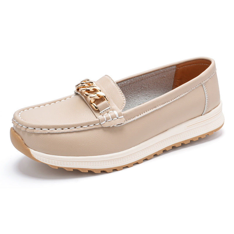 Women’s Elegant Solid Color Thick Sole Loafers