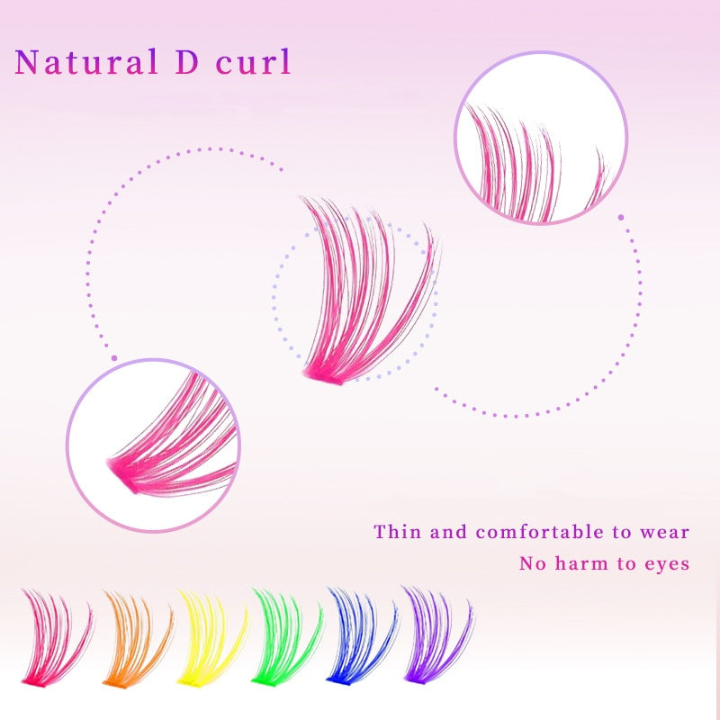 240 PCS Colored Lash Cluster with Glue & Tweezers