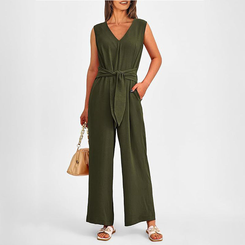 🌸New Arrival 50%OFF💖 Women’s V-Neck Wide-Leg Jumpsuit