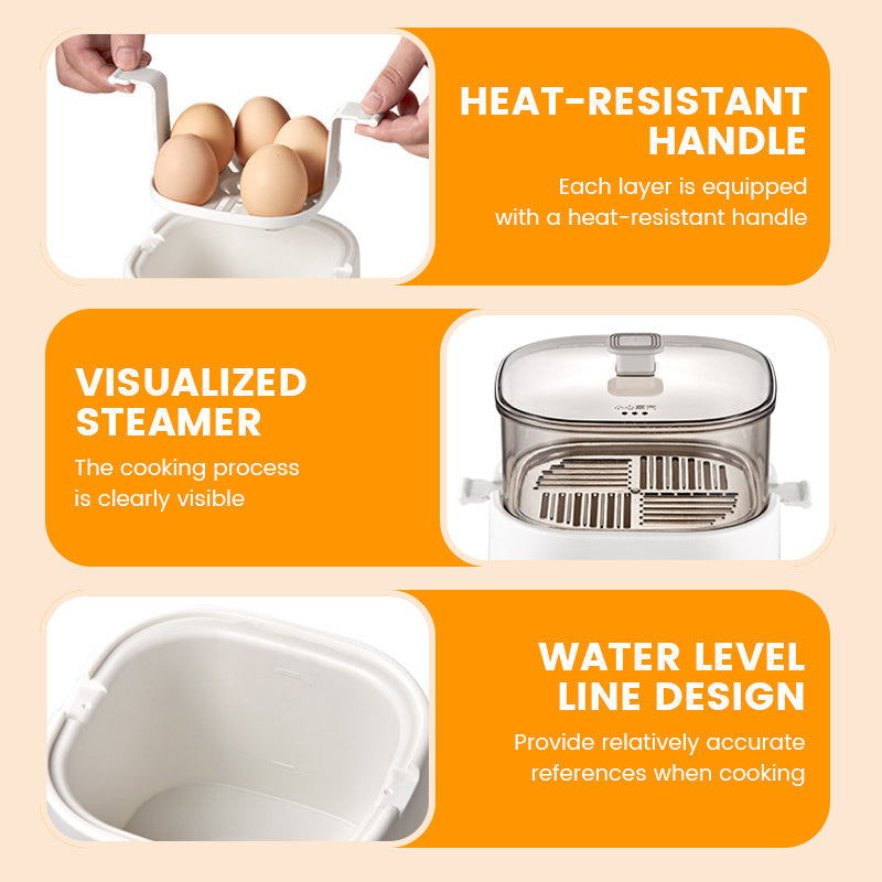 Mini Multi-Functional Egg Cooker Set with Smart Touch Panel📢📢Flash Sale: Ending in 3 Hours!⏰⏰