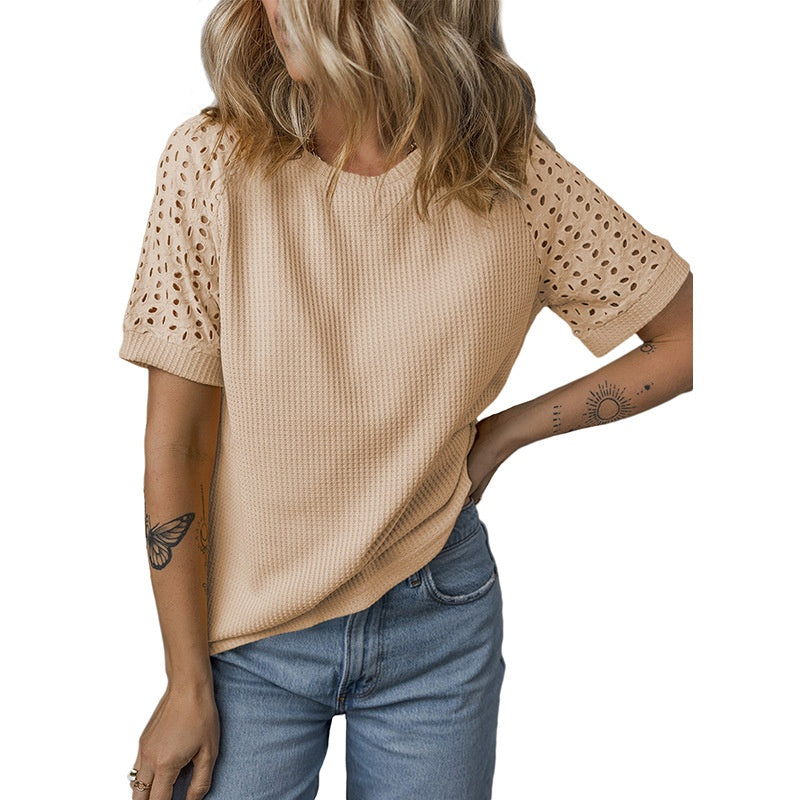 Women's Casual Round Neck Short Sleeve Loose Fit T-Shirt