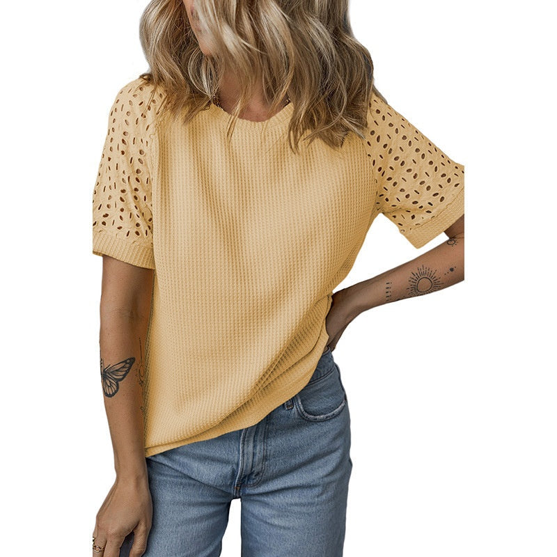 Women's Casual Round Neck Short Sleeve Loose Fit T-Shirt