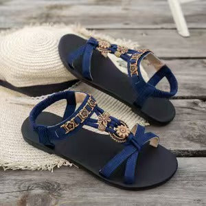 👡Summer Hot Sale - ONLY £14.99!! 💥 Women's Round-Toe Flat Breathable Sandals – Soft, Cushioned & Perfect for Summer Days & Holidays 🌸✨