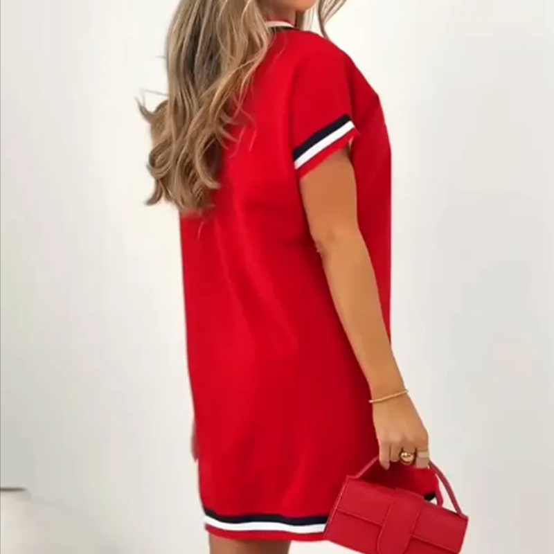 🔥New Product Discount🎞️ Women's Striped Splicing Dress – Retro Vibes, Modern Comfort