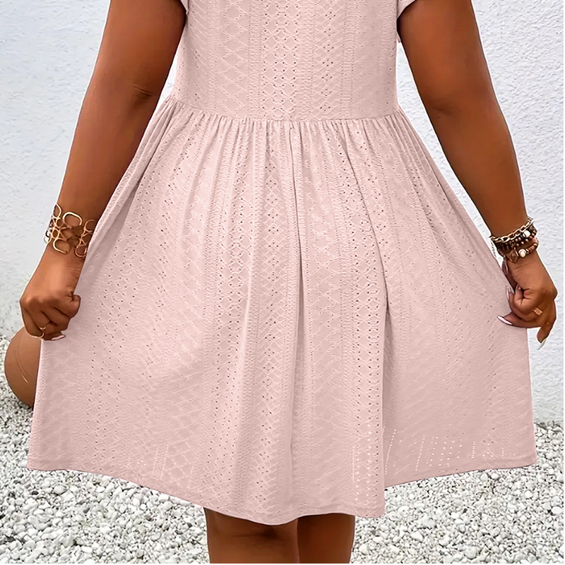 Women's V-Neck Ruffle Trim Dress