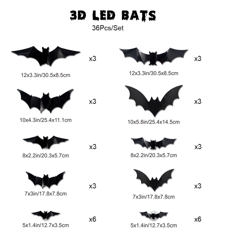 🦇Halloween 3D Lighted Bats