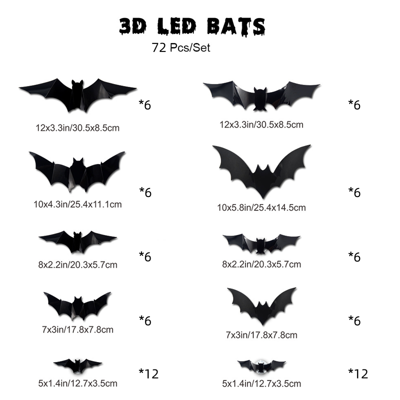 🦇Halloween 3D Lighted Bats