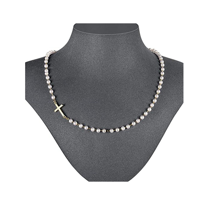 💜 LAST DAY PROMOTION - 50%OFF 💜Women’s Elegant Cross Synthetic Pearl Necklace