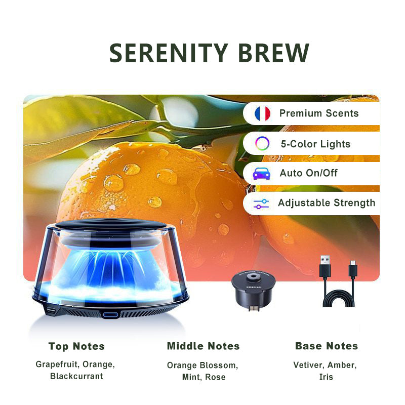 ☁️2025 Cloud Mist Car Diffuser - Auto On/Off with 30-Day USB-C Battery & 1 Refill = 1 Year Freshness