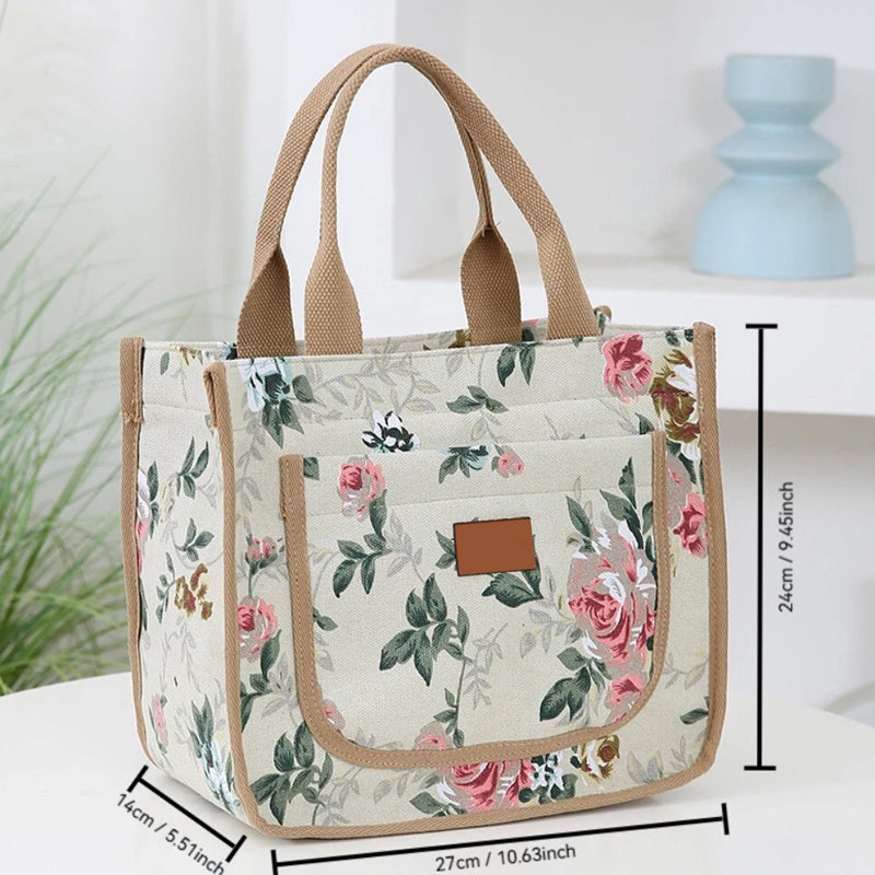 🍃Floral Print Lunch Bag for Women