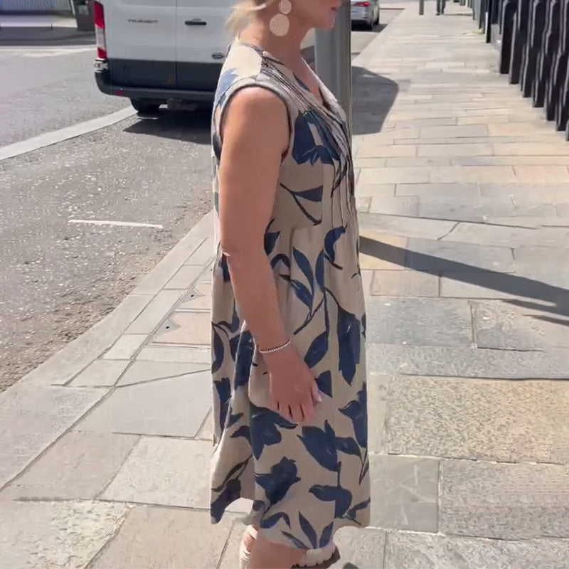 Women's Sleeveless Printed Maxi Dress