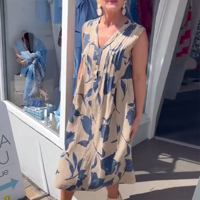 Women's Sleeveless Printed Maxi Dress