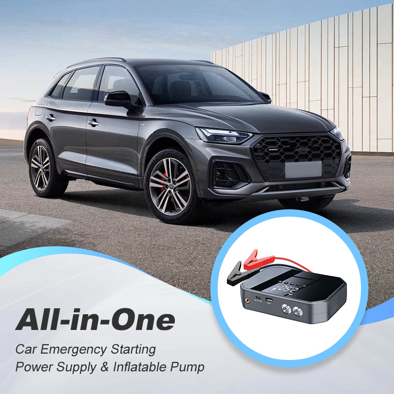 All-in-One Car Emergency Starting Power Supply & Inflatable Pump Set