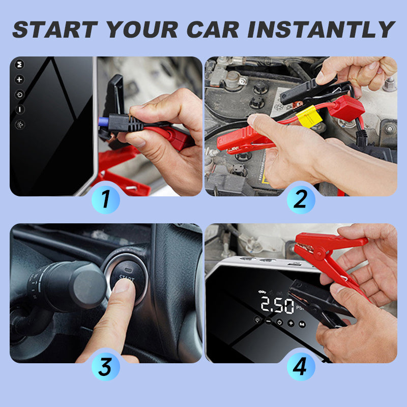 All-in-One Car Emergency Starting Power Supply & Inflatable Pump Set