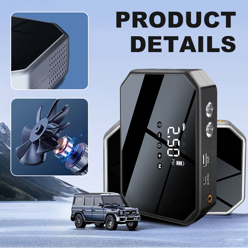 All-in-One Car Emergency Starting Power Supply & Inflatable Pump Set