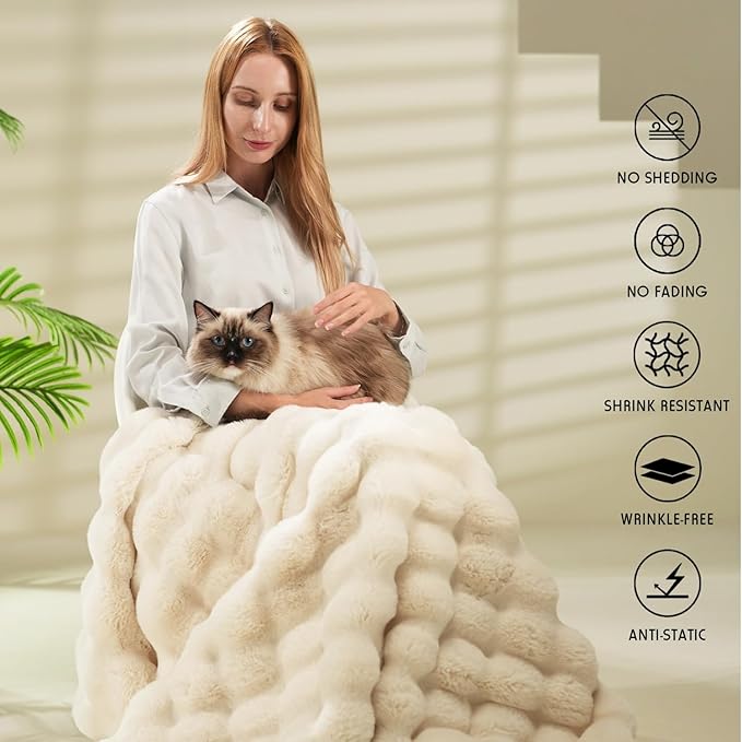 🎅Xmas Hot Sales - 50% OFF🛏️Thickened rabbit plush&milk velvet cover blanket
