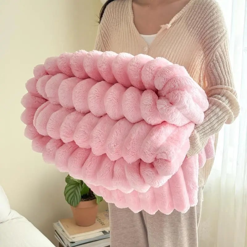 🎅Xmas Hot Sales - 50% OFF🛏️Thickened rabbit plush&milk velvet cover blanket