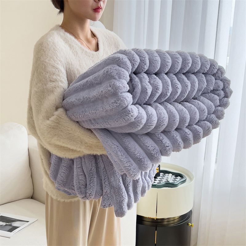 🎅Xmas Hot Sales - 50% OFF🛏️Thickened rabbit plush&milk velvet cover blanket