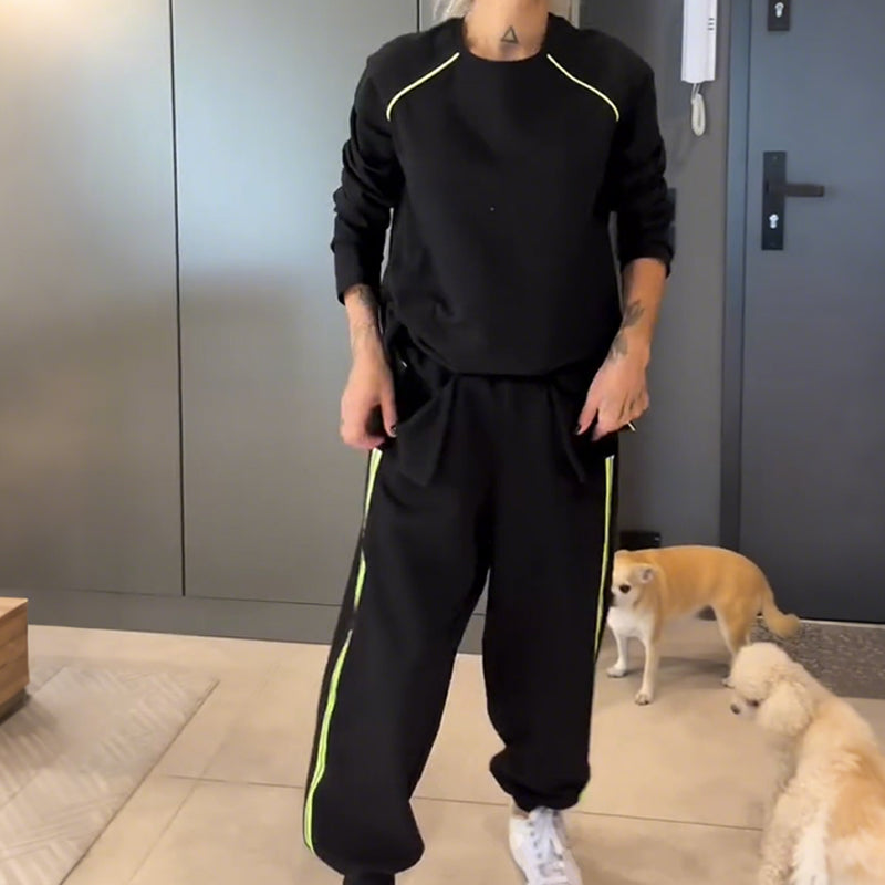 🎉2025 New Products Hot Sale✨Black Long Sleeve Top & Jogger Pants Set
