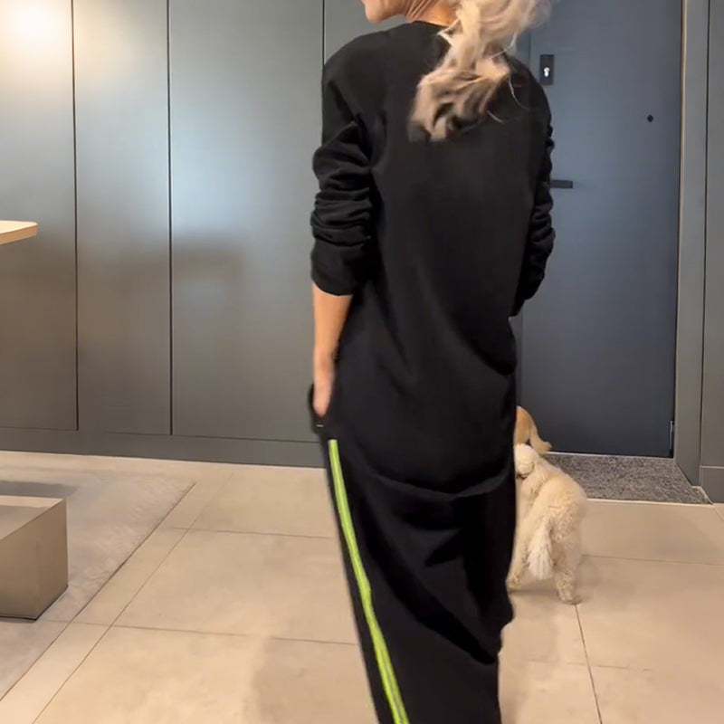 🎉2025 New Products Hot Sale✨Black Long Sleeve Top & Jogger Pants Set